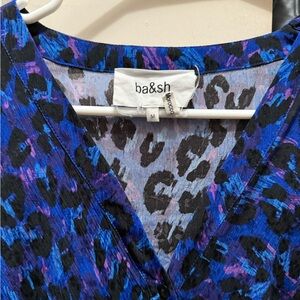 Ba&sh Vibrant Blue and Purple Patterned Blouse